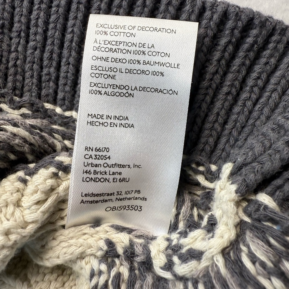 Anthropologie Cream Cable-Knit Sweater with Floral Embroidery - Picture 13 of 15